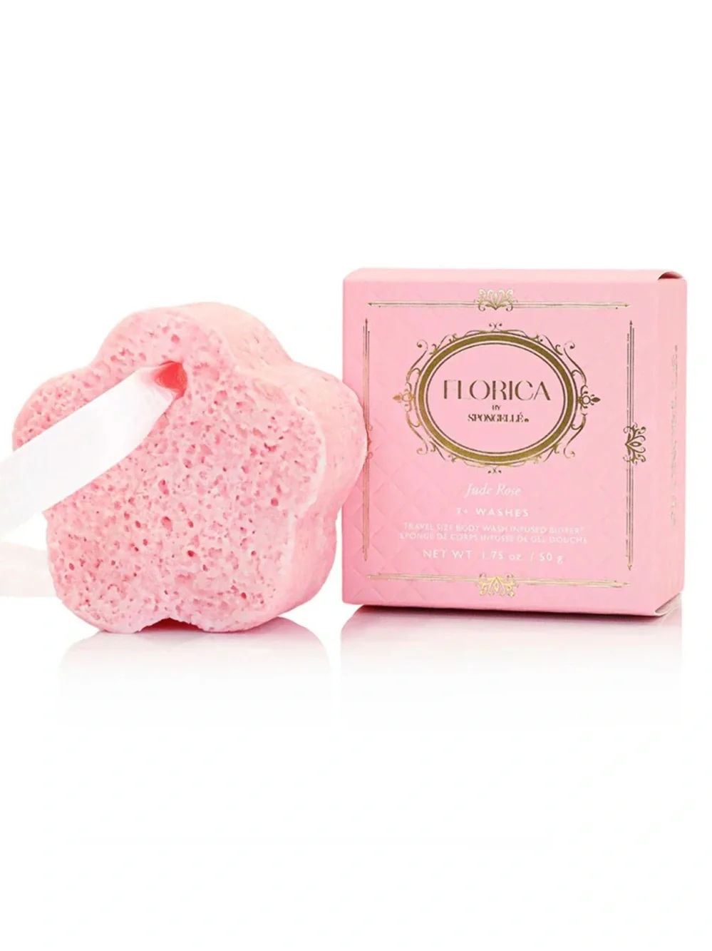 Spongelle Jude Rose Spongette | Florica NEW IN BOX * TRAVEL FRIENDLY